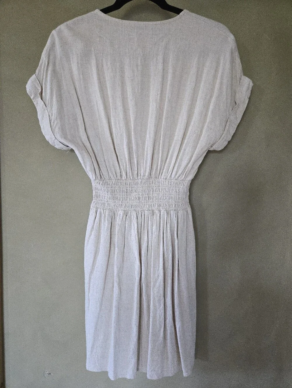 Dex | Cream Lightweight Viscose & Linen Blend Dress, Size S - Picture 3 of 10